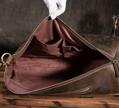 Cool Mens Leather Barrel Large Sling Bags Bucket Vintage Leather Sling Bag For Big Men - imessengerbags