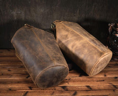 Cool Mens Leather Barrel Large Sling Bag