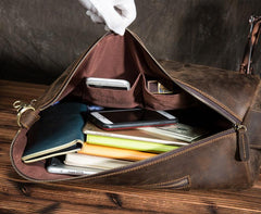 Cool Mens Leather Barrel Large Sling Bags Bucket Vintage Leather Sling Bag For Big Men - imessengerbags
