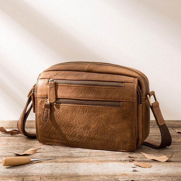 Small Cool Leather Mens Messenger Bags Shoulder Bag  for Men - imessengerbags