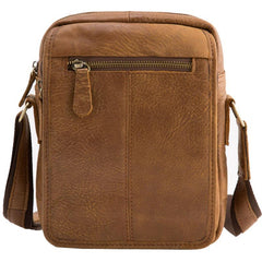 Small Cool Leather Mens Messenger Bags Shoulder Bags for Men