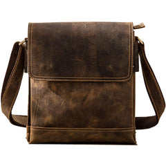 Small Leather Vintage Mens Cool Messenger Bags Shoulder Bags  for Men