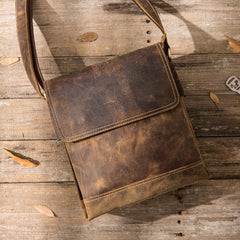 Small Leather Vintage Mens Cool Messenger Bags Shoulder Bags  for Men