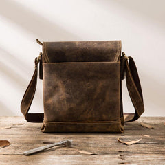 Small Leather Vintage Mens Cool Messenger Bags Shoulder Bags  for Men