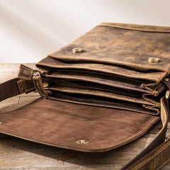 Small Leather Vintage Mens Cool Messenger Bags Shoulder Bags  for Men