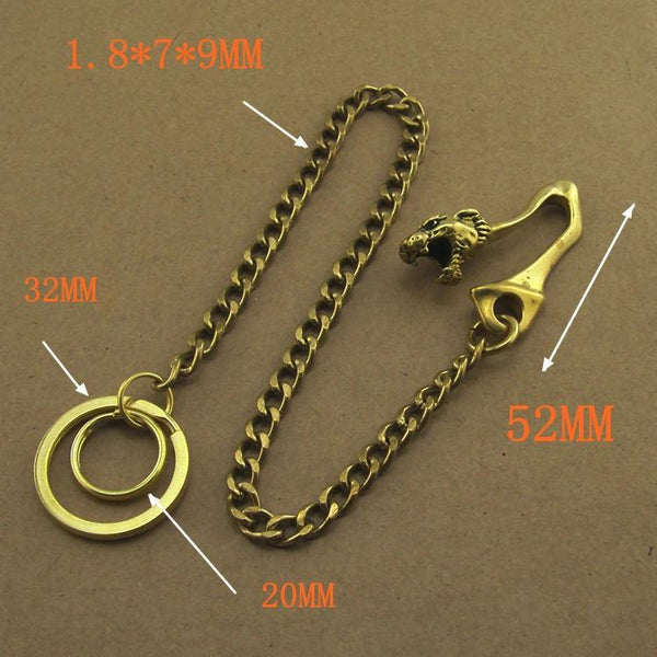 Solid Brass 15inch Wallet Chain Cool Punk Rock Biker Trucker Wallet Chain Trucker Wallet Chain for Men - imessengerbags