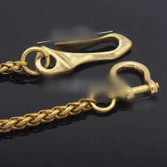 Solid Brass 18'' Wallet Chain Key Chain Gold Wallet Chain Pants Chain For Men - imessengerbags