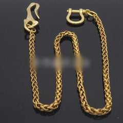 Solid Brass 18'' Wallet Chain Key Chain Gold Wallet Chain Pants Chain For Men - imessengerbags
