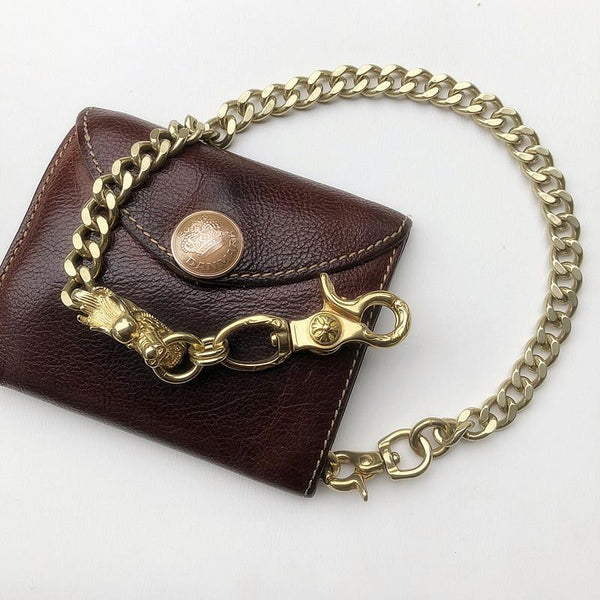 Solid Brass Cool Punk Rock Chinese Dragon Wallet Chain Biker Trucker Wallet Chain Trucker Wallet Chain for Men - imessengerbags