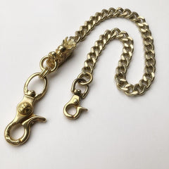 Solid Brass Cool Punk Rock Chinese Dragon Wallet Chain Biker Trucker Wallet Chain Trucker Wallet Chain for Men - imessengerbags