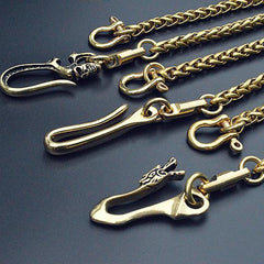Solid Brass Cool Punk Rock Skull Wallet Chain Biker Trucker Wallet Chain Trucker Wallet Chain for Men - imessengerbags