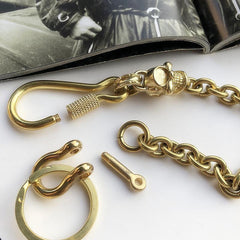 Solid Brass Cool Punk Rock Skull Wallet Chain Biker Trucker Wallet Chain Trucker Wallet Chain for Men