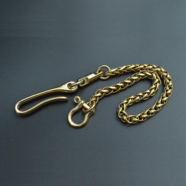Solid Brass Cool Punk Rock Skull Wallet Chain Biker Trucker Wallet Chain Trucker Wallet Chain for Men - imessengerbags
