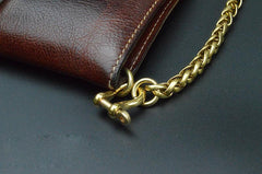 Solid Brass Cool Punk Rock Skull Wallet Chain Biker Trucker Wallet Chain Trucker Wallet Chain for Men - imessengerbags