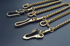 Solid Brass Cool Punk Rock Skull Wallet Chain Biker Trucker Wallet Chain Trucker Wallet Chain for Men - imessengerbags
