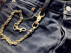 Solid Brass Cool Punk Rock Skull Wallet Chain Biker Trucker Wallet Chain Trucker Wallet Chain for Men