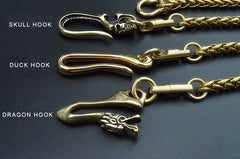Solid Brass Cool Punk Rock Skull Wallet Chain Biker Trucker Wallet Chain Trucker Wallet Chain for Men - imessengerbags