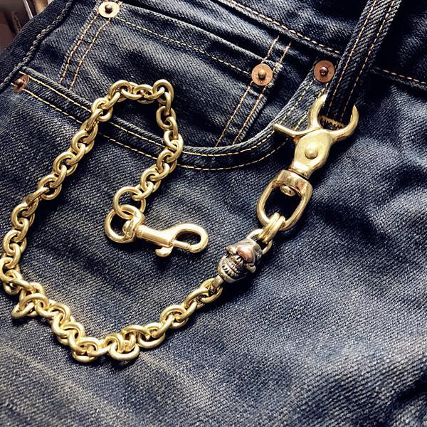 Solid Brass Cool Punk Rock Skull Wallet Chain Biker Trucker Wallet Chain Trucker Wallet Chain for Men - imessengerbags