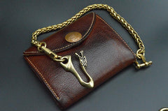 Solid Brass Cool Punk Rock Skull Wallet Chain Biker Trucker Wallet Chain Trucker Wallet Chain for Men - imessengerbags