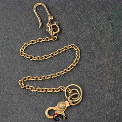 Solid Brass Cool Punk Rock Skull Wallet Chain Biker Trucker Wallet Chain Trucker Wallet Chain for Men