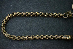 Solid Brass Cool Punk Rock Snake Bone Skull Wallet Chain Biker Trucker Wallet Chain Trucker Wallet Chain for Men