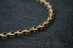 Solid Brass Cool Punk Rock Snake Bone Skull Wallet Chain Biker Trucker Wallet Chain Trucker Wallet Chain for Men