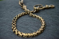 Solid Brass Cool Punk Rock Snake Bone Skull Wallet Chain Biker Trucker Wallet Chain Trucker Wallet Chain for Men