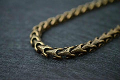 Solid Brass Cool Punk Rock Snake Bone Skull Wallet Chain Biker Trucker Wallet Chain Trucker Wallet Chain for Men