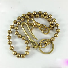 Solid Brass Cool Punk Rock Wallet Bead Chain Biker Trucker Wallet Chain Trucker Wallet Chain for Men - imessengerbags