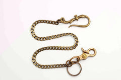 Solid Brass Cool Punk Rock Wallet Chain Biker Trucker Wallet Chain Trucker Wallet Chain for Men - imessengerbags