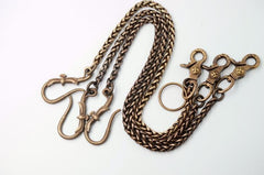 Solid Brass Cool Punk Rock Wallet Chain Biker Trucker Wallet Chain Trucker Wallet Chain for Men - imessengerbags