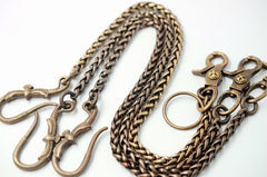 Solid Brass Cool Punk Rock Wallet Chain Biker Trucker Wallet Chain Trucker Wallet Chain for Men - imessengerbags