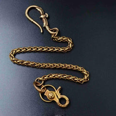 Solid Brass Cool Punk Rock Skull Wallet Chain Biker Trucker Wallet Chain Trucker Wallet Chain for Men