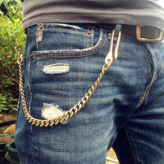 Solid Brass Cool Punk Rock Wallet Chain Biker Trucker Wallet Chain Trucker Wallet Chain for Men
