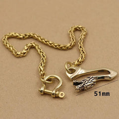 Solid Brass Cool Punk Rock Wallet Chain Biker Trucker Wallet Chain Trucker Wallet Chain for Men - imessengerbags