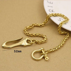 Solid Brass Cool Punk Rock Wallet Chain Biker Trucker Wallet Chain Trucker Wallet Chain for Men - imessengerbags