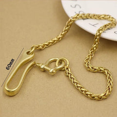 Solid Brass Cool Punk Rock Wallet Chain Biker Trucker Wallet Chain Trucker Wallet Chain for Men - imessengerbags
