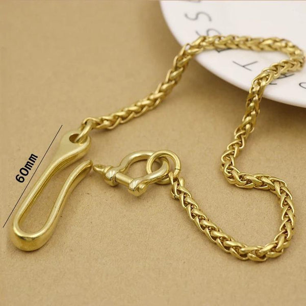 Solid Brass Cool Punk Rock Wallet Chain Biker Trucker Wallet Chain Trucker Wallet Chain for Men - imessengerbags
