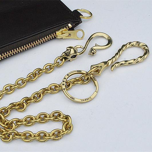 Solid Brass Cool Punk Rock Wallet Chain Biker Trucker Wallet Chain Trucker Wallet Chain for Men - imessengerbags