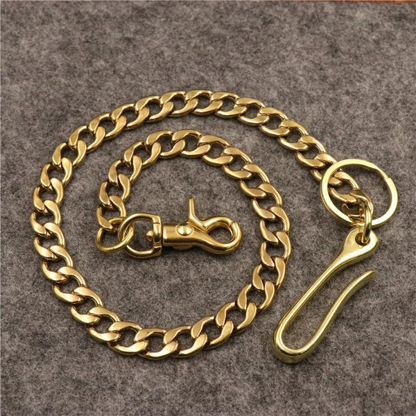 Solid Brass Cool Punk Rock Wallet Chain Biker Trucker Wallet Chain Trucker Wallet Chain for Men - imessengerbags