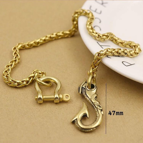 Solid Brass Cool Punk Rock Wallet Chain Biker Trucker Wallet Chain Trucker Wallet Chain for Men - imessengerbags