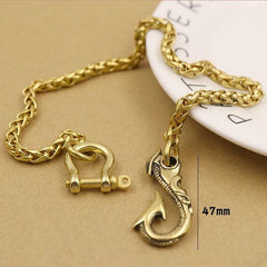 Solid Brass Cool Punk Rock Wallet Chain Biker Trucker Wallet Chain Trucker Wallet Chain for Men - imessengerbags