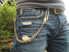 Solid Brass Cool Punk Rock Wallet Chain Biker Trucker Wallet Chain Trucker Wallet Chain for Men