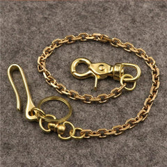 Solid Brass Cool Punk Rock Wallet Chain Biker Trucker Wallet Chain Trucker Wallet Chain for Men - imessengerbags