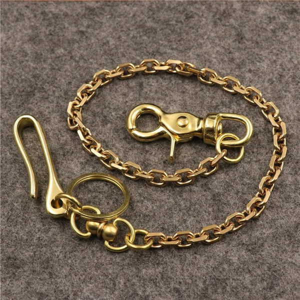 Solid Brass Cool Punk Rock Wallet Chain Biker Trucker Wallet Chain Trucker Wallet Chain for Men - imessengerbags