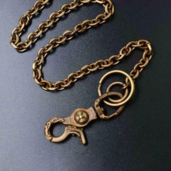 Solid Brass Cool Punk Rock Wallet Chain Biker Trucker Wallet Chain Trucker Wallet Chain for Men - imessengerbags