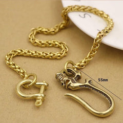 Solid Brass Cool Punk Rock Wallet Chain Biker Trucker Wallet Chain Trucker Wallet Chain for Men - imessengerbags