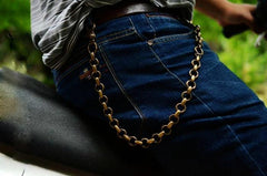 Solid Brass Cool Punk Rock Wallet Chain Biker Trucker Wallet Chain Trucker Wallet Chain for Men