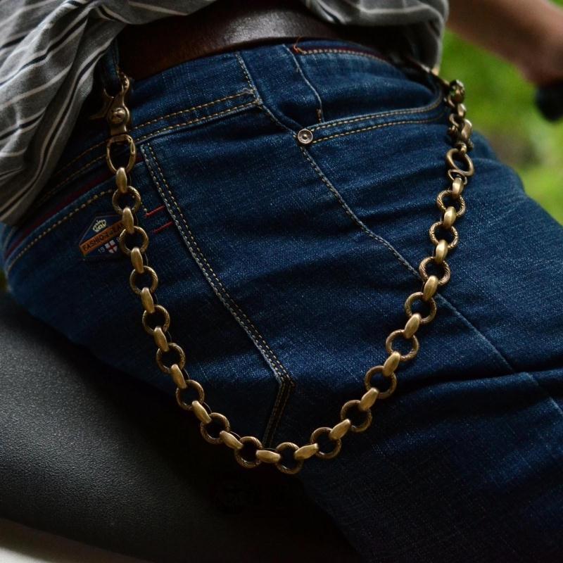 Solid Brass Cool Punk Rock Wallet Chain Biker Trucker Wallet Chain Trucker Wallet Chain for Men