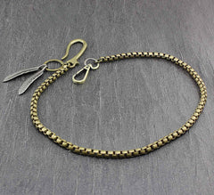 Solid Brass Hook Wallet Chain Cool Punk Rock Biker Trucker Wallet Chain Trucker Wallet Chain for Men